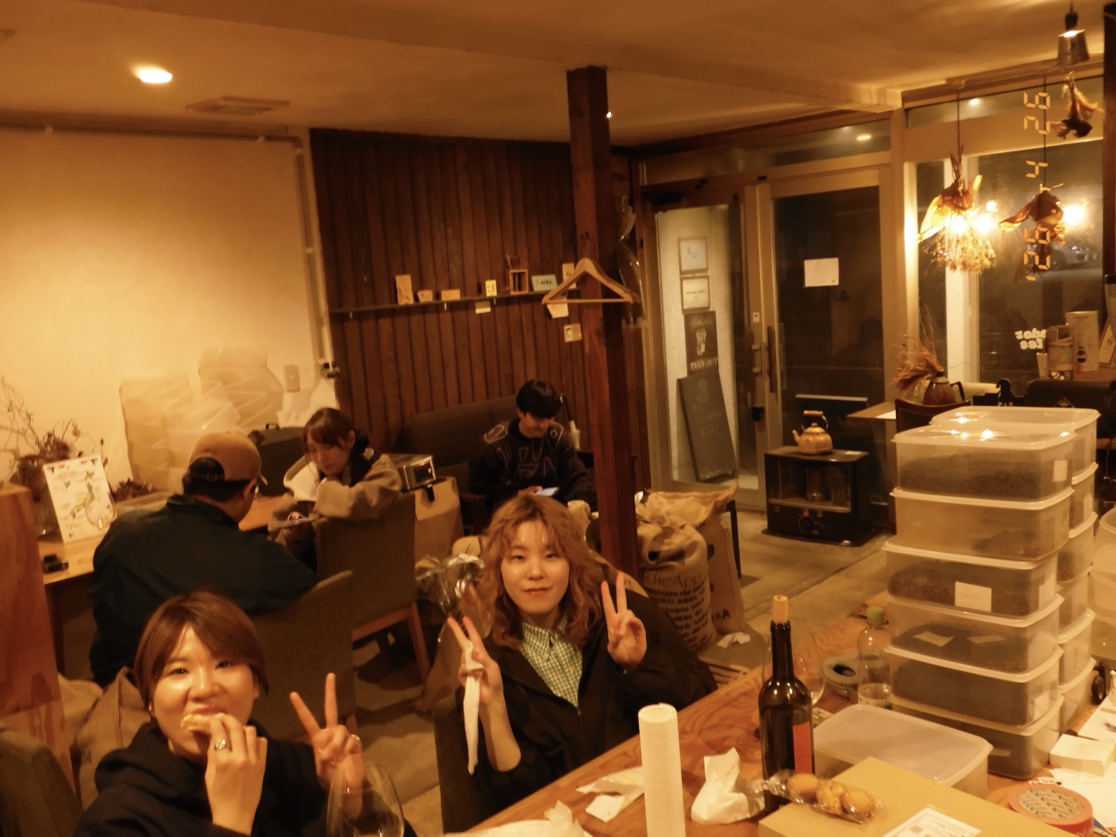 最終日のお客様と乾杯